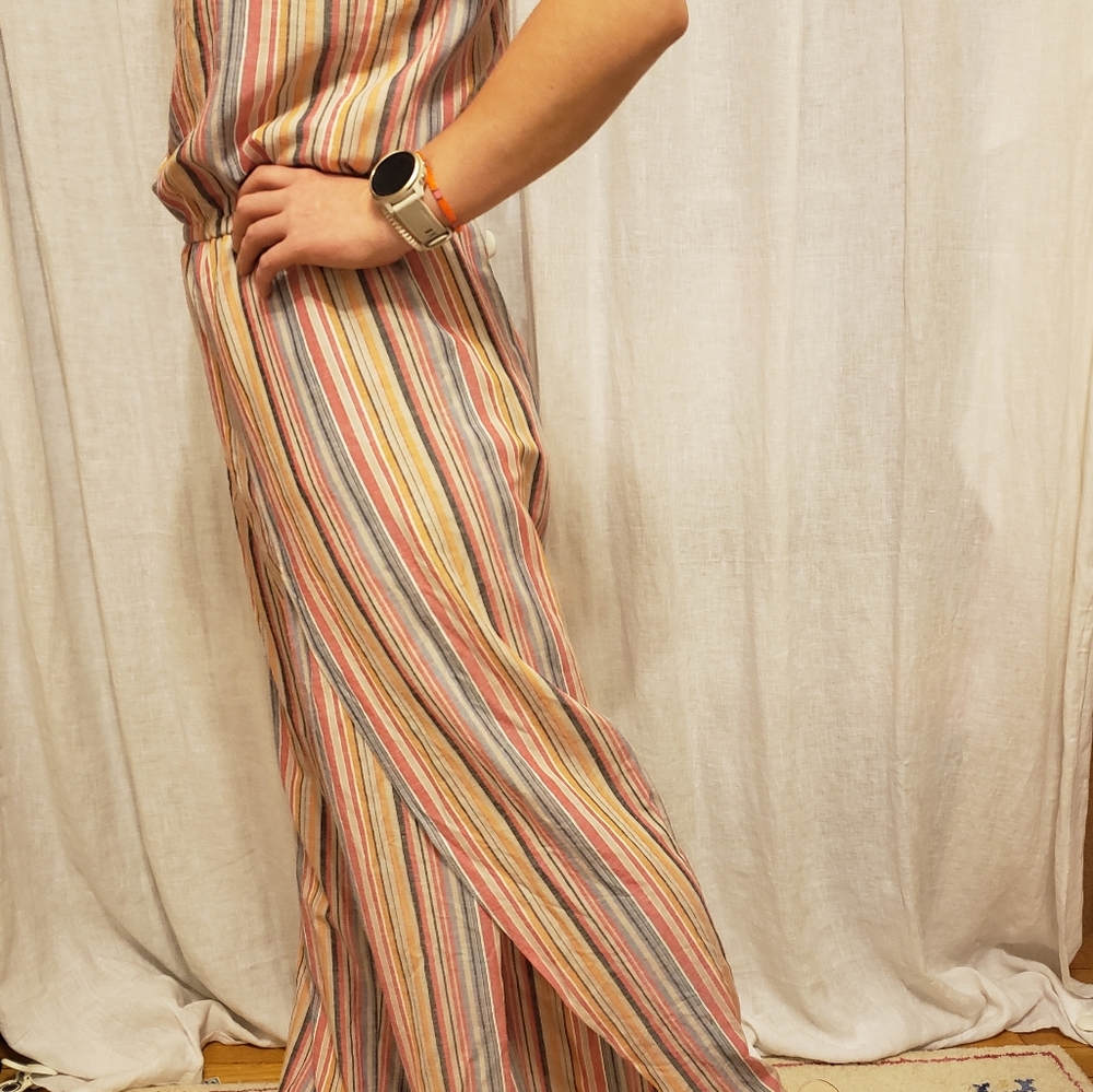 Drew Striped Pink and Blue Jumpsuit - Picture 3 of 5